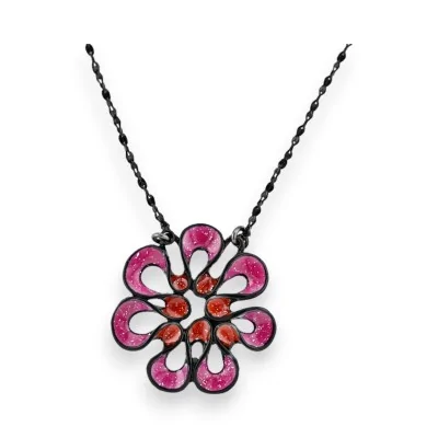Modische Halskette Ikita Blume in Rosa