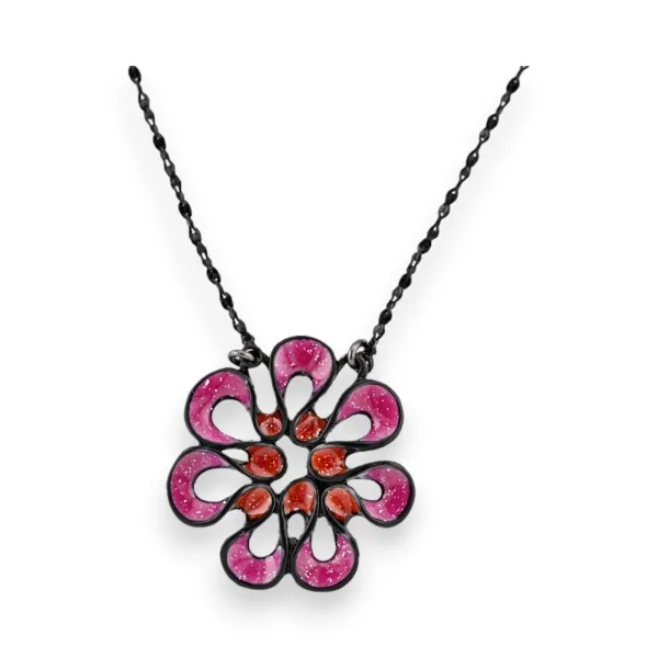 Modische Halskette Ikita Blume in Rosa