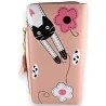 Billetera Gato Floral Rosa | Diseño Único y Múltiples Compartimentos