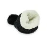 Conjunto de Gorro e Cachecol Preto com Flores Bordadas | Acessórios de Inverno Elegantes