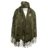 Soft Khaki Scarf with Golden Hearts