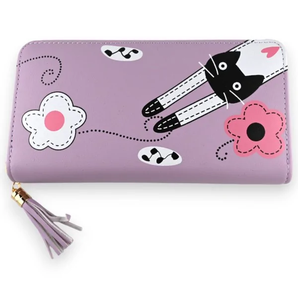 Cartera gato lila