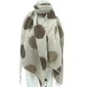 Sciarpa asimmetrica beige a pois