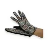 Suede-like velvet gloves with geometric patterns - Elegant winter protection