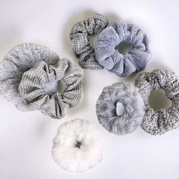 Conjunto de 7 elásticos macios cinzentos