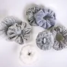 Set di 7 elastici per capelli morbidi grigi