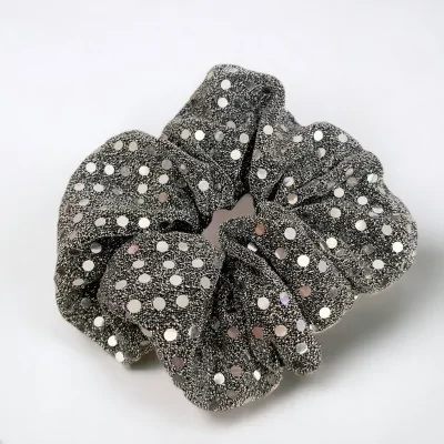 Silberner Disco-Scrunchie
