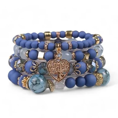 Bracciale multi-filo Bohemian chic Blu