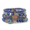 Bracelet Multi-rangs Bohème Bleu & Or | Bijou Fantaisie Tendance