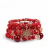 Pulseira de várias voltas fashion vermelha