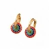 Conjunto de Joyas Mosaico Multicolor | Collar y Pendientes Dorados