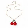 Modische Halskette mit Kirschen-Medaillon | Trendiges Damenschmuck-Accessoire