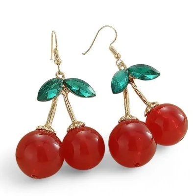 Pendientes de Cerezas Fantasía Dorados