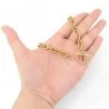 Collier Chaîne Acier Doré Fermoir Médaillon Toggle - Bijou Tendance Femme