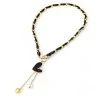 Asymmetric Gold & Black Heart Necklace | Trendy Elegant Fashion Jewelry