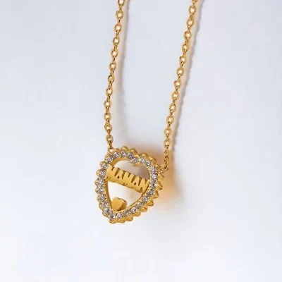 Collier Acier Doré avec...