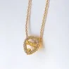 Colar de Aço Dourado com Medalhão em Forma de Coração Mãe