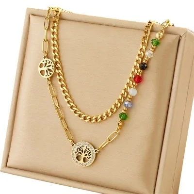 Collier double rang acier...
