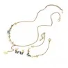 Conjunto de Mariposas Doradas y Azules de Acero | Collar, Pulsera y Pendientes
