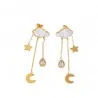 Boucles d'Oreilles Pendantes Nuage & Étoiles | Collection Rêverie Céleste
