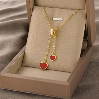 Collier Acier doré Cœur...