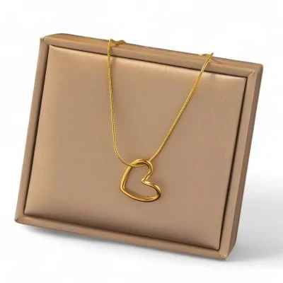 Halskette Herz Gold-Stahl