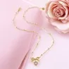 Collar Nudo Mariposa Corazón de Acero Dorado con Pedrería | Moda Tendencia
