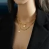 Collier Double Chaîne Doré Étoile Porte-Bonheur | Bijou Tendance Femme