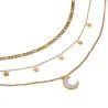 Collana multifilo con stelle e luna in acciaio dorato