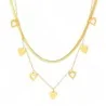 Collar Doble Cadena Corazones Dorados | Joya Elegante de Acero Inoxidable