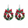 Festliche Weihnachtskranz-Ohrringe | Modische Modeschmuck-Accessoires
