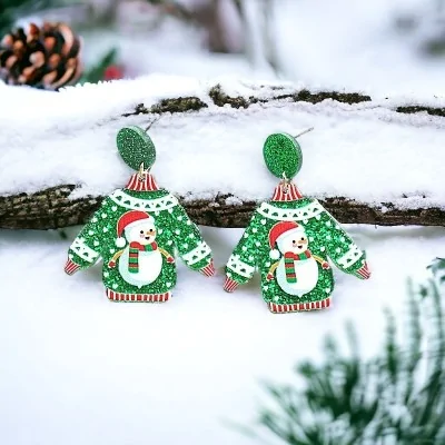 Christmas Snowman Costume Earrings