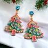 Vergoldete Weihnachtsbaum-Ohrringe mit Fantasie-Design