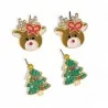 Boucles d'Oreilles Noël Fantaisie Renne et Sapin | Bijoux Tendance Fêtes