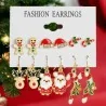 Lot 6 Paires Boucles d'Oreilles Noël Fantaisie | Bijoux Festifs Mode Tendance