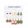 Set of 6 Pairs Christmas Earrings | Trendy Gold Festive Fashion Jewelry