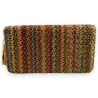 Cartera de paja trenzada multicolor