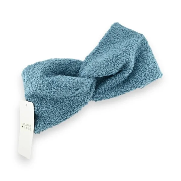 Stirnband Winter Jeansblau Bouclé