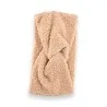Winter hair headband with curly effect, beige