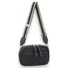 Schwarze Schultertasche mit Bouclé-Stoff von David Jones
