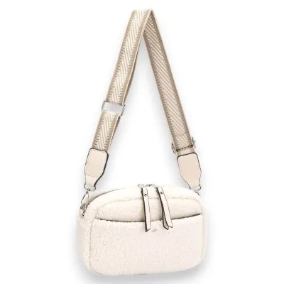Bolsa tiracolo em bouclé Branco cru da David Jones