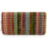 Portefeuille en paille tressée multicolore | Accessoire d'été tendance
