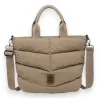 Sac à Main Donna Alessia Effet Doudoune Taupe | Accessoire Mode Élégant