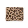 Porte-monnaie Cuir Beige Léopard | Accessoire Mode Italien Élégant