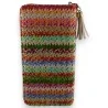 Portefeuille en paille tressée multicolore | Accessoire d'été tendance