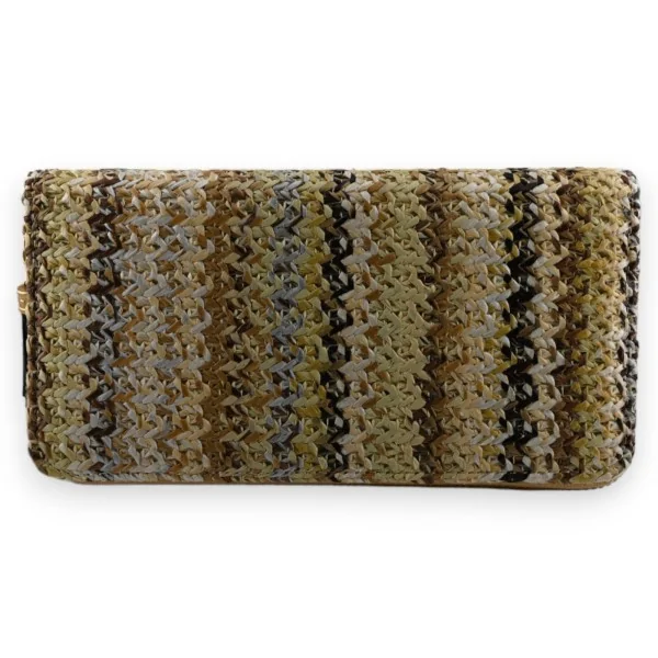 Cartera de paja trenzada en tono negro