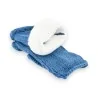 Mitaines Bleu Canard avec Nœud Doré | Accessoire Mode Hiver Élégant