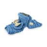 Guanti Senza Dita Blu Pavone con Nodo Dorato | Elegante Accessorio Moda Invernale