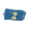 Mitaines Bleu Canard avec Nœud Doré | Accessoire Mode Hiver Élégant