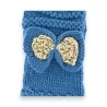 Mitones Azul Petróleo con Nudo Dorado | Elegante Accesorio de Moda para Invierno
